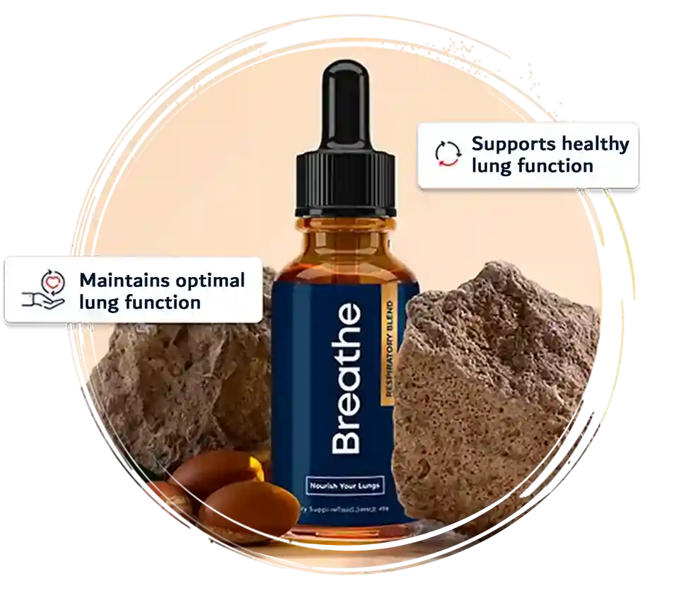 Breathe® Natural Lung Support Liquid Drops — Mullein Elderberry Mentha — Made in USA — Plant-Based Non-GMO Respiratory Tincture